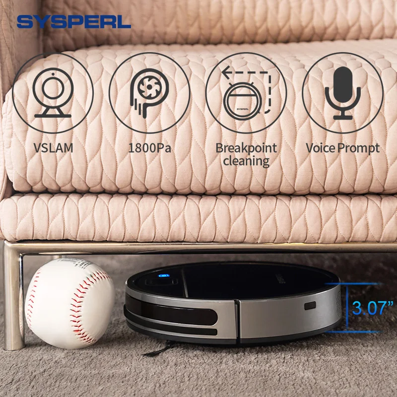

Sysperl Vision Navigation Robot Vacuum Cleaner for Home Aspirateur Auto Charge Vacum/Vaccum Cleaners Robots V50 Camera robots
