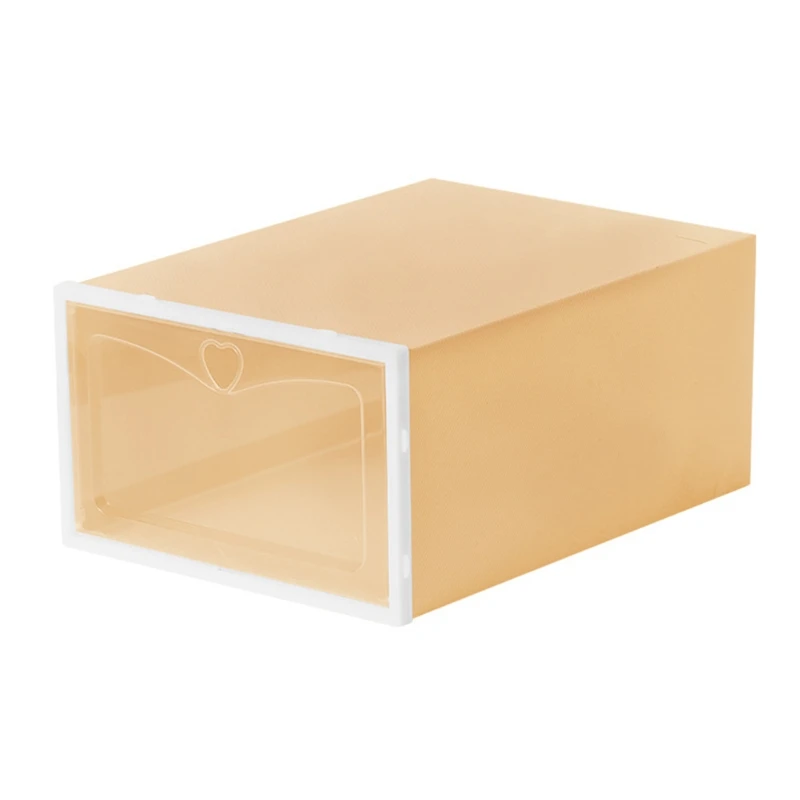 

4pcs Flip Shoes Box Drawer Case Clear Plastic Stackable Shoe Storage Organizer Containers for Women Men