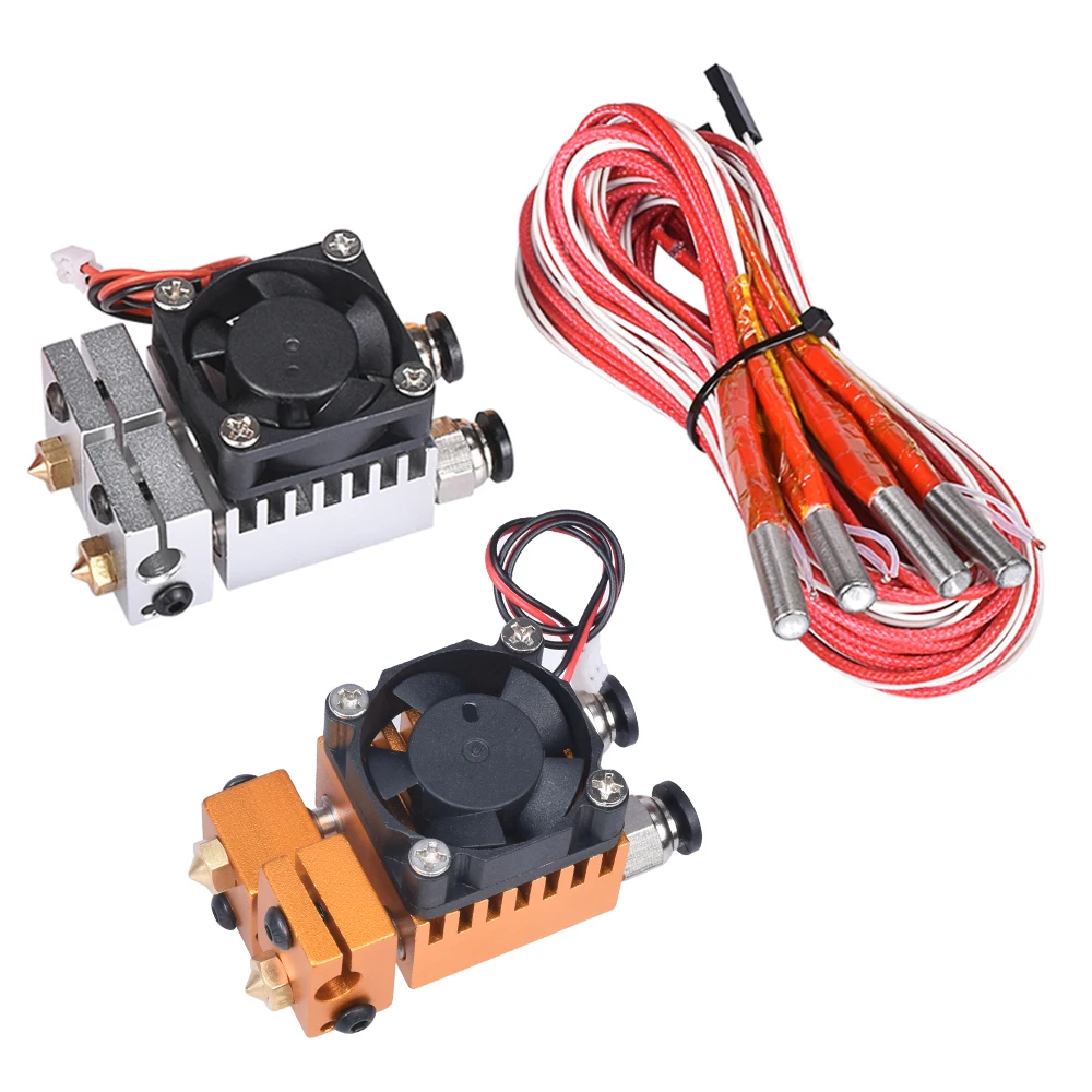 3D Chimäre Hotend Kit Dual Farbe 2 IN 2 OUT Extruder Multi-extrusion Alle metall V6 Dual Extruder 0,4mm/1,75mm 3D drucker teile