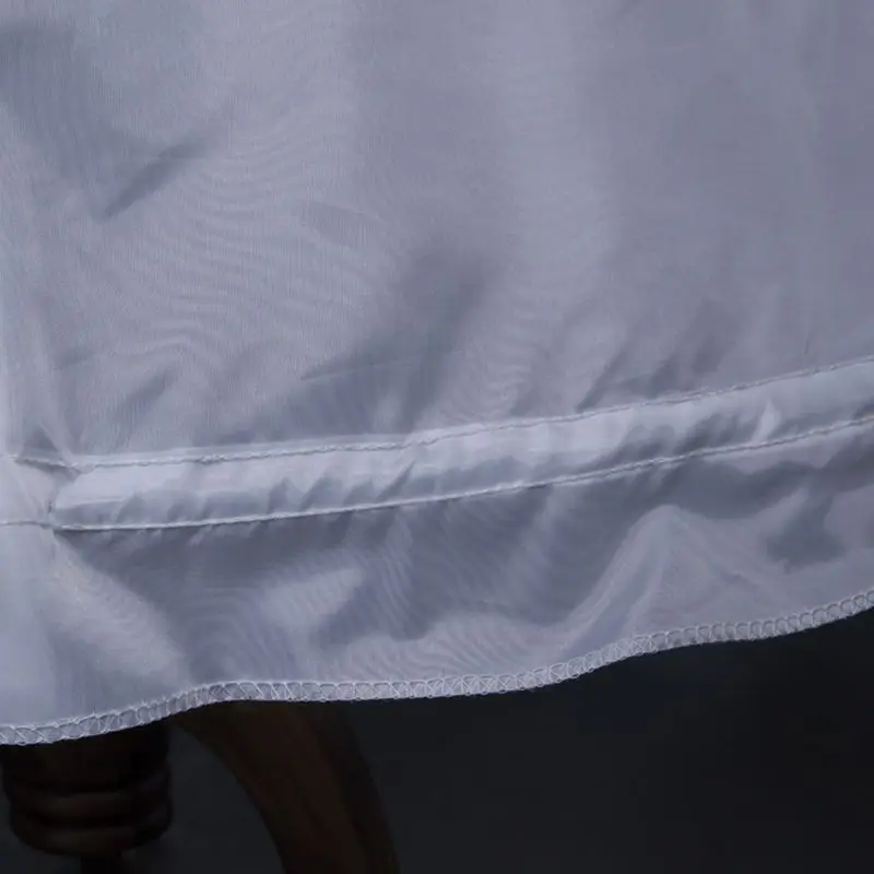 

Womens Single Layer 3 Hoops White Petticoat Wedding Gridal Gown Dress Bridal Crinolines Drawstring Waist A-Line Underskirt