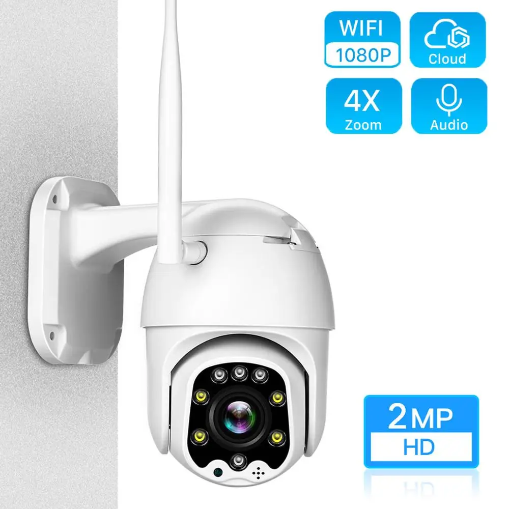 HD 1080P PTZ wifi камера наружная скоростная купольная беспроводная Wi-Fi камера видеонаблюдения Onvif 4X PTZ Zoom IP66 IP Camara wifi Внешняя