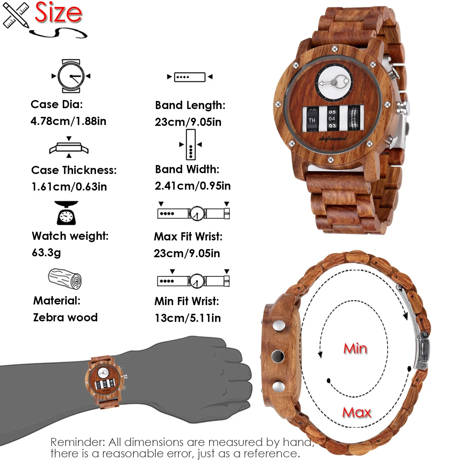 

2021 Elegant Classic Men's Flywheel Wooden Watch Wheel Watch Women's Wristwatch relogio