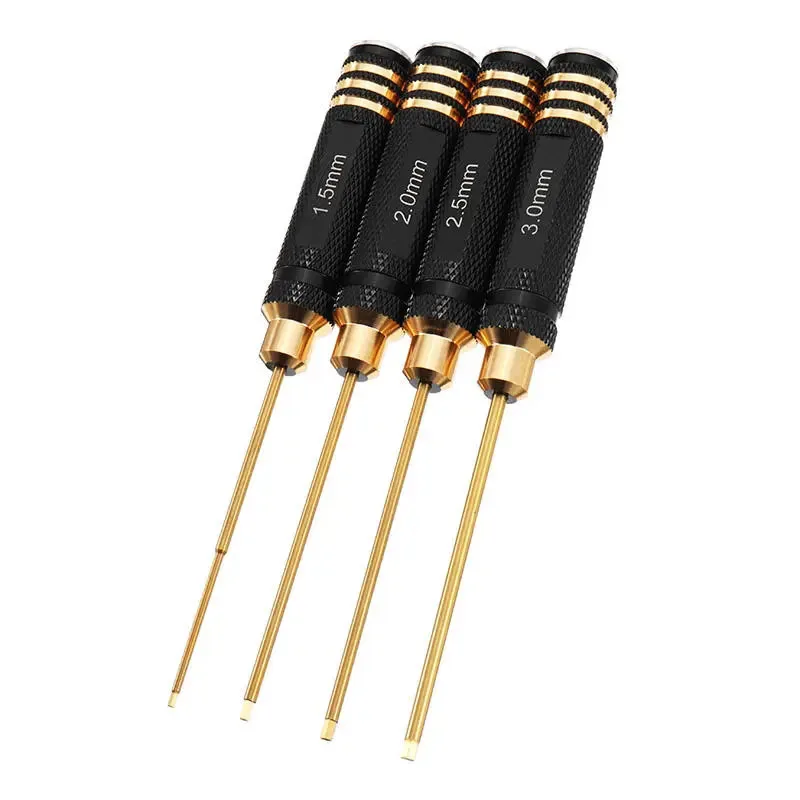 

4pcs 1.5/2.0/2.5/3.0mm Hexagonal Titanium Screwdriver Tool Set For RC Model