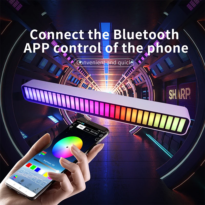 

USB LED Strip Light Sound Control Pickup Rhythm Light Music RGB Ambient Light