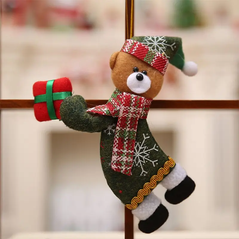 

4Pc Christmas Santa Claus Snowman Elk Tree Hanging Toys Ornament Hold Gift Box Pendant Doll Home Decor Kids Xmas Gift