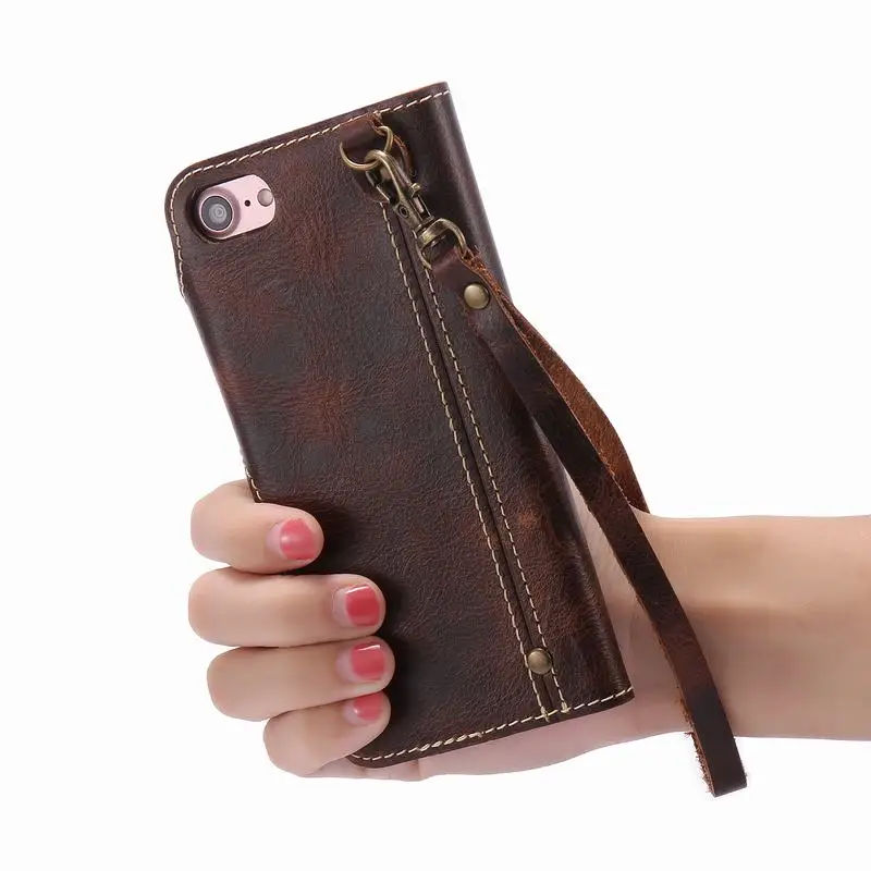 

Retro Wallet Case For iPhone 6 7 8 Plus Case Genuine Leather Luxury Phone Cover For iPhone SE 2020 Flip Case Business Cover