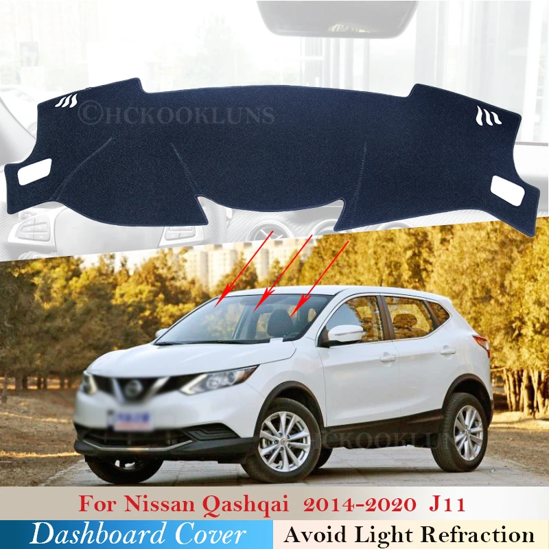 Чехол для приборной панели защитная накладка Nissan Qashqai J11 2014 ~ 2020 автомобильные