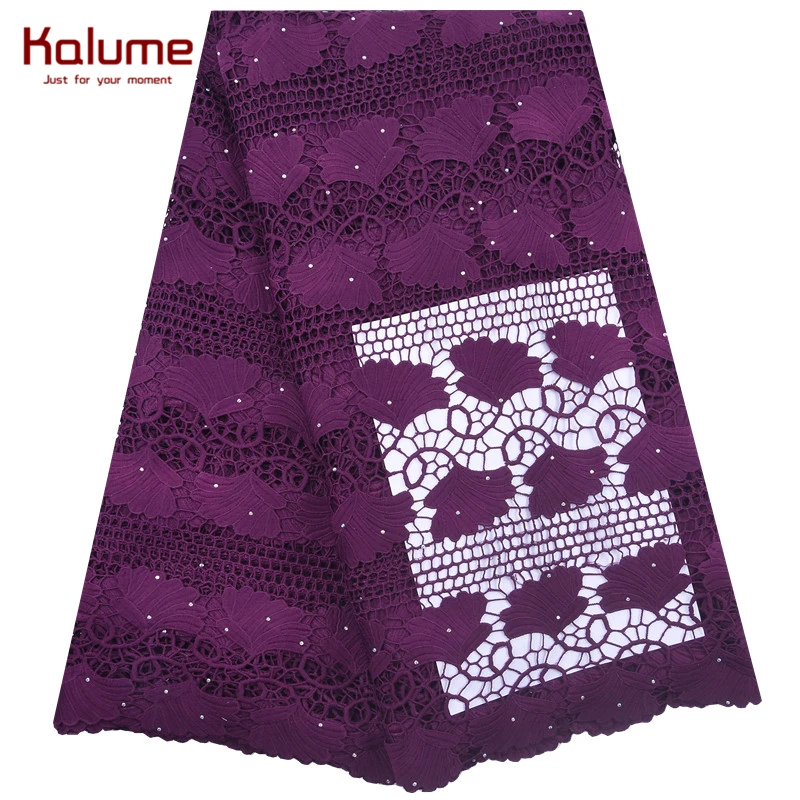Kalume Новое поступление африканский гипюр кружевная ткань листья гинкго