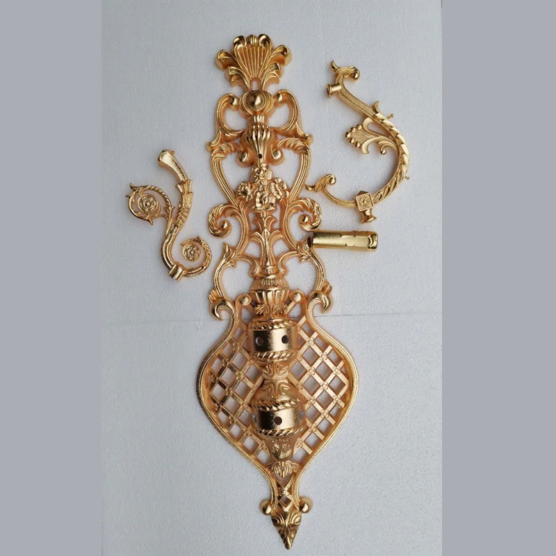 Большой 5 огней современный золотой Настенный Бра с тканевым абажуром большой