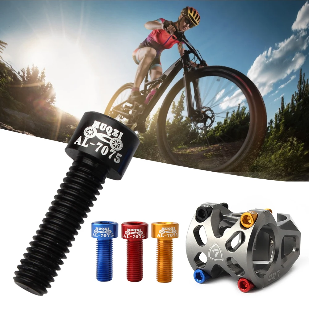 

4Pcs Bicycle Handlebar Stem Screw Aluminum Alloy M5*18Mm Mountain Road Fixed Gear Stem Riser Bolts for Mountain Bike Stem Parts