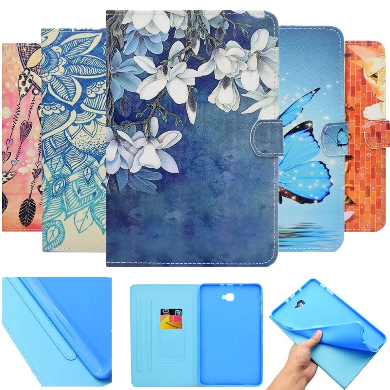 

For Samsung Galaxy Tab A A6 10.1"2016 T580 T585 Tablet Stand Case Smart Leather Flip Wallet Shell cover Pattern Card holder