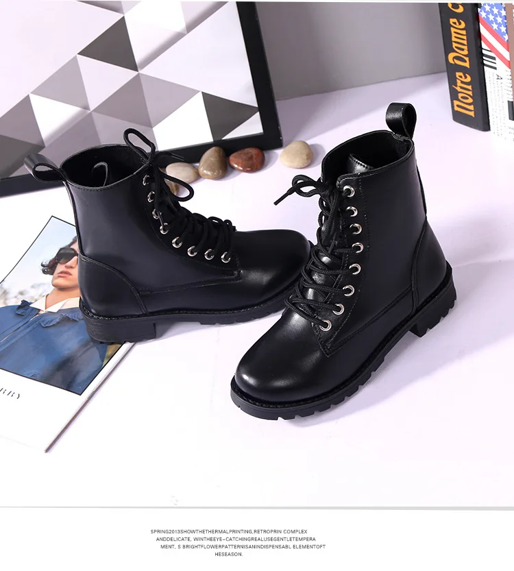 SWONCO/Повседневная обувь Женские Ботинки Martin черного цвета Сезон осень Новинка 2019