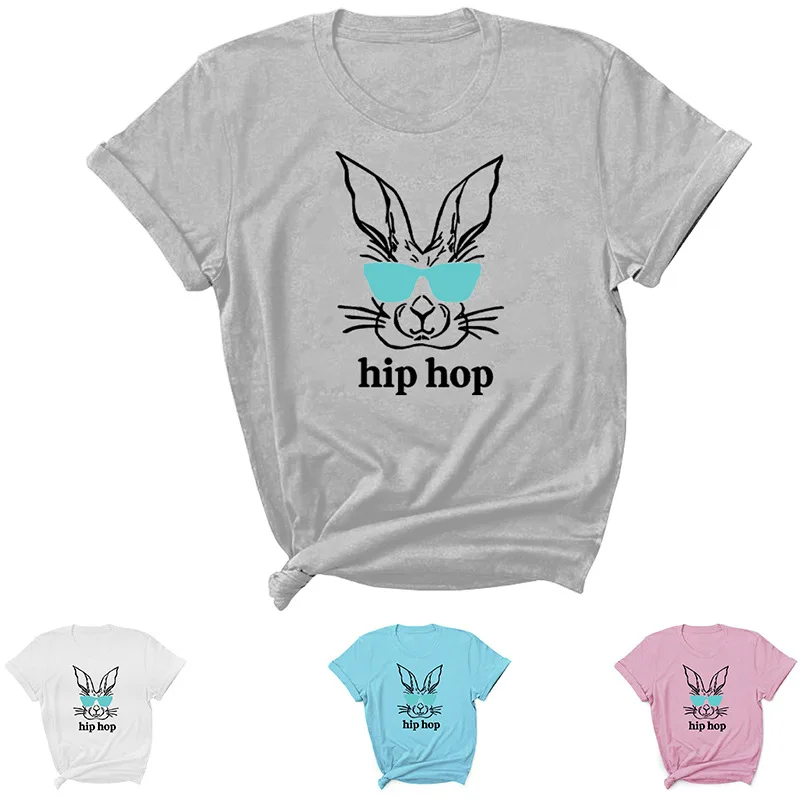 

HIP HOP Easter Letter Print Women T Shirt Short Sleeve O Neck Loose Women Tshirt Ladies Tee Shirt Tops Clothes Camisetas Mujer