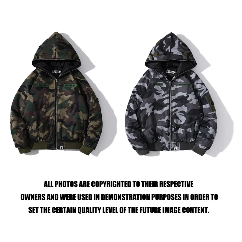 

Камуфляжная хлопковая куртка BAPE, зеленая и серая, M ~ 3XL