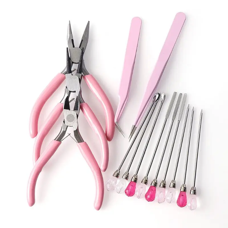 

8Pcs Silicone Resin Tools Set Stirring Needle Spoon Plier Tweezer Jewelry Making