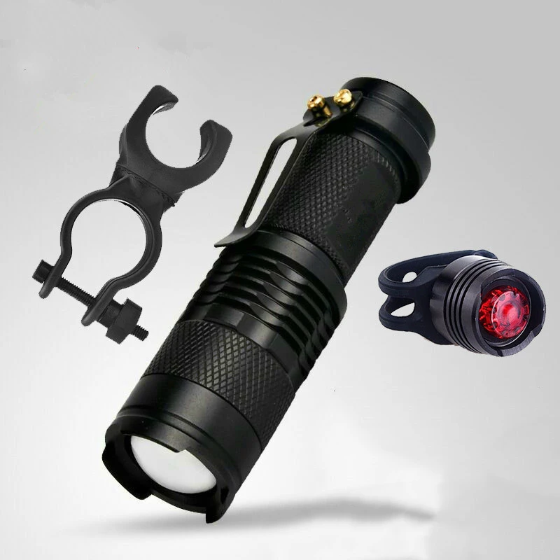 Велосипедный светильник с хвостовым светильником и зажимом портативный мини