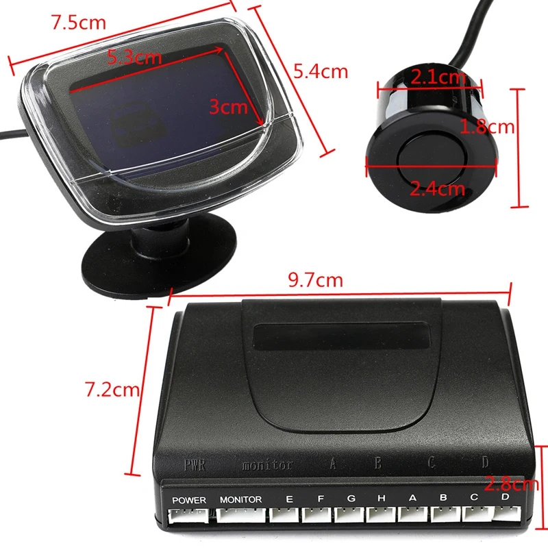 

Wireless LCD Parking Sensor Kit 8 Sensors Before and After Car Reversing Buzzer Monitor Auto Alarm System