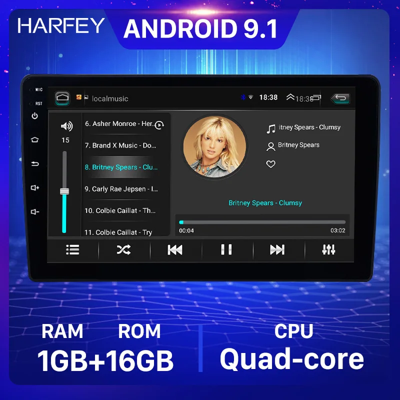 Автомобильный мультимедийный плеер Harfey Android 9 1 дюймов для 2005 Kia Optima Радио HD