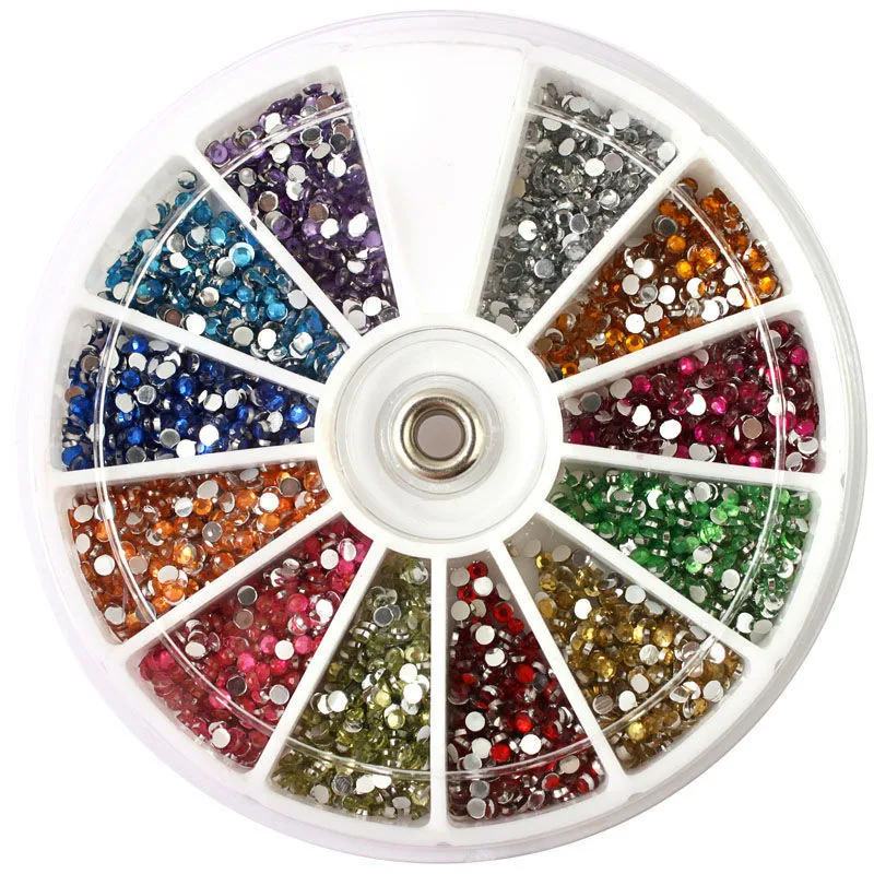 Разноцветные шарики для дизайна ногтей разноцветные микро-градиентные Стразы 3D