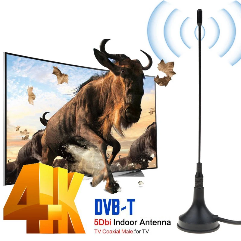 Kebidumei 5dBi DVB T/T2 Мини ТВ антенна Freeview для помещений HD TV цифровая усилитель