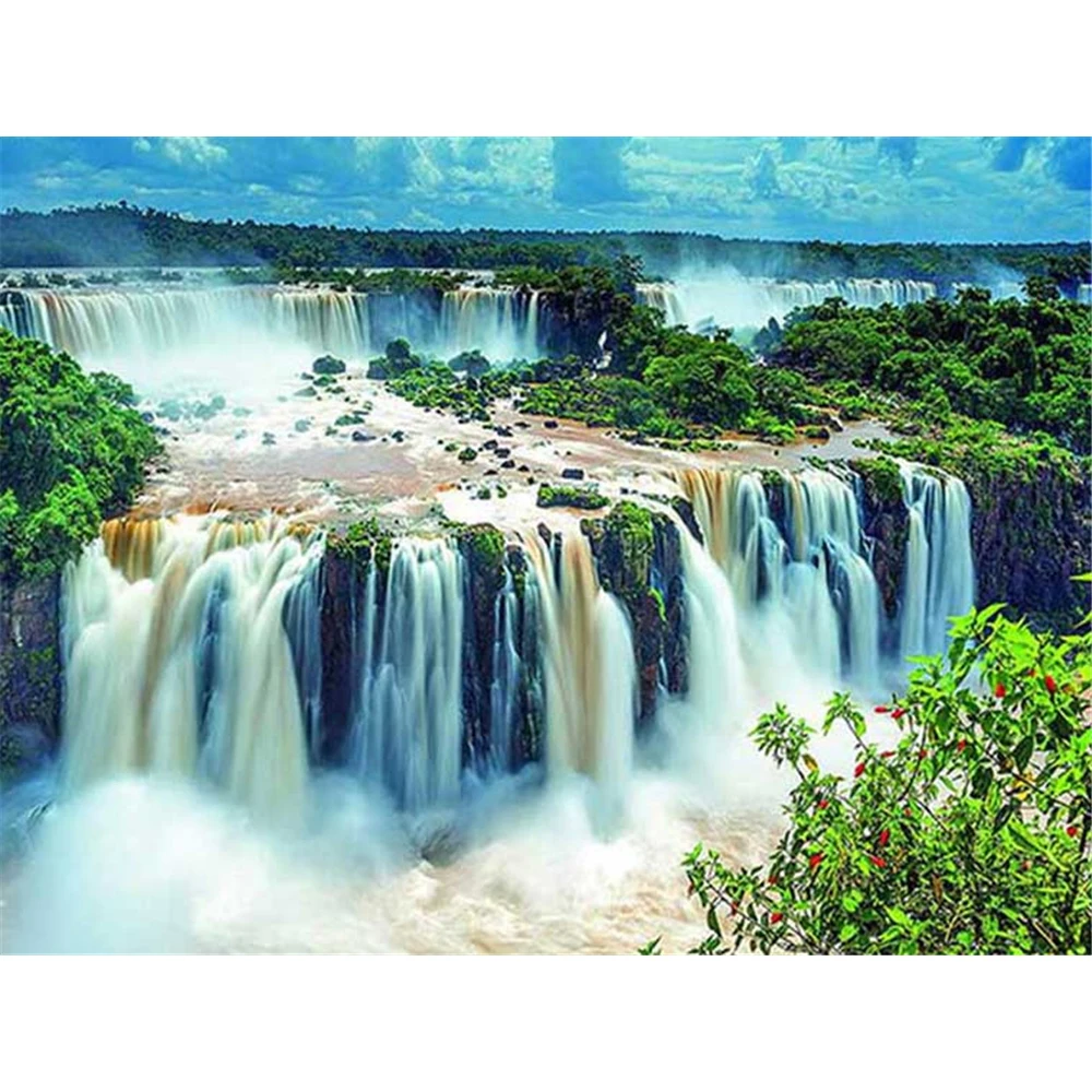 

Waterfall Landscape DIY 5D Full Diamond Embroidery Diamond Mosaic Diamond Kit Home Decor Christmas Gift Interior Handicraft