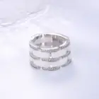 S925 серебро точность керамическая цепь кольцо Мода инкрустированное Цирконом кольцо для мужчин и женщин