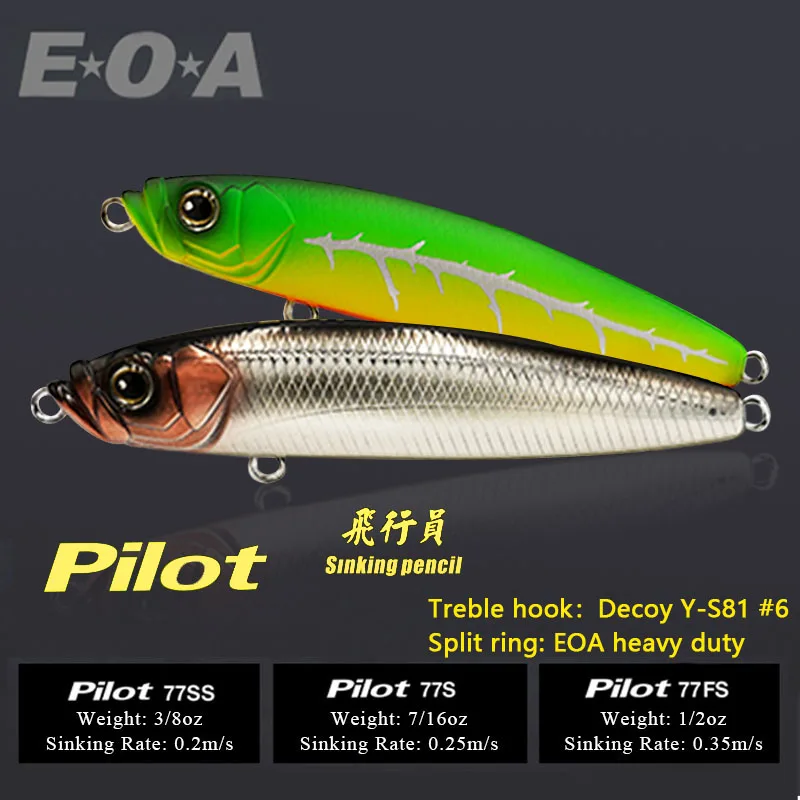 

Новинка 2021, Тонущий Карандаш EOA, 77 мм, 3/8 унций, 10,5 г, 7/16 унций, 12,3 г, 1/2 унции, 14 г, сверхдлинная литая жесткая приманка. Изготовитель: Gong Lei