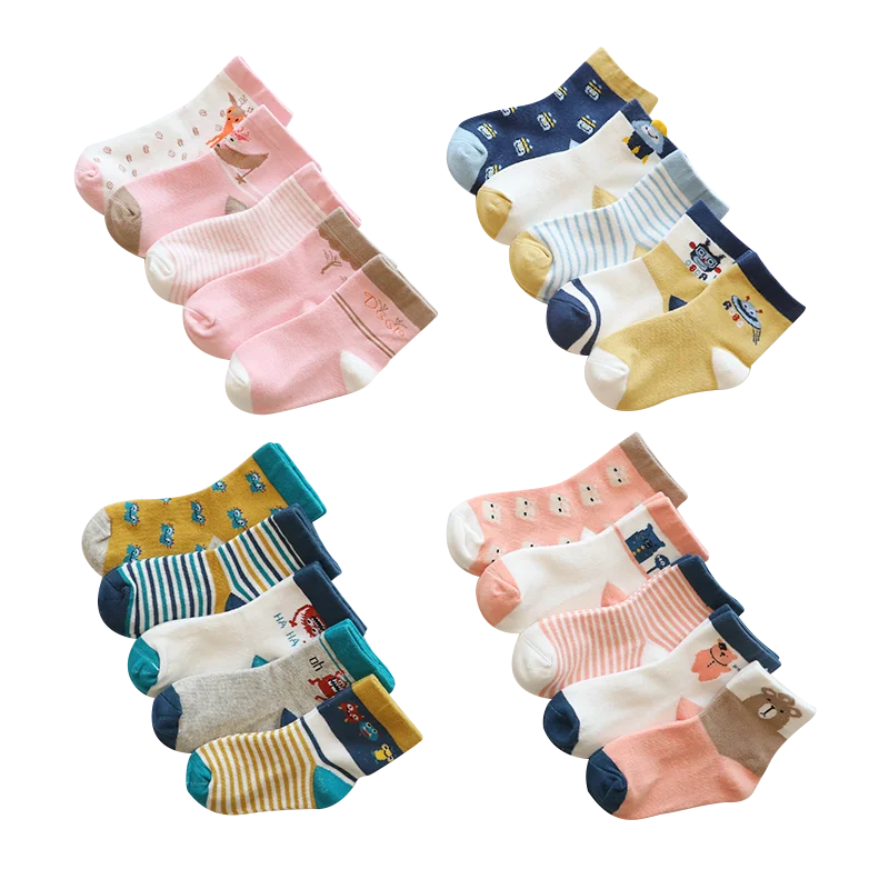 Детские носки для девочек лот хлопковые короткие детей мальчиков малышей с