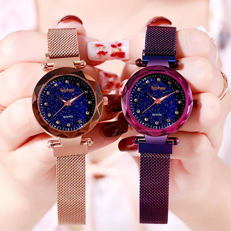 Звездное небо женские наручные часы для женщин кварцевые магнитные часы-браслет