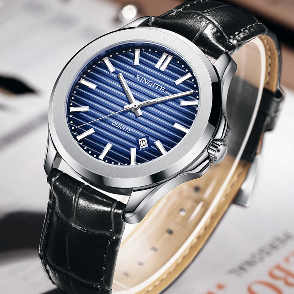 

Часы мужские 2020 модные роскошные Брендовые Часы из нержавеющей стали водонепроницаемые натуральная кожа мужские кварцевые наручные часы ...