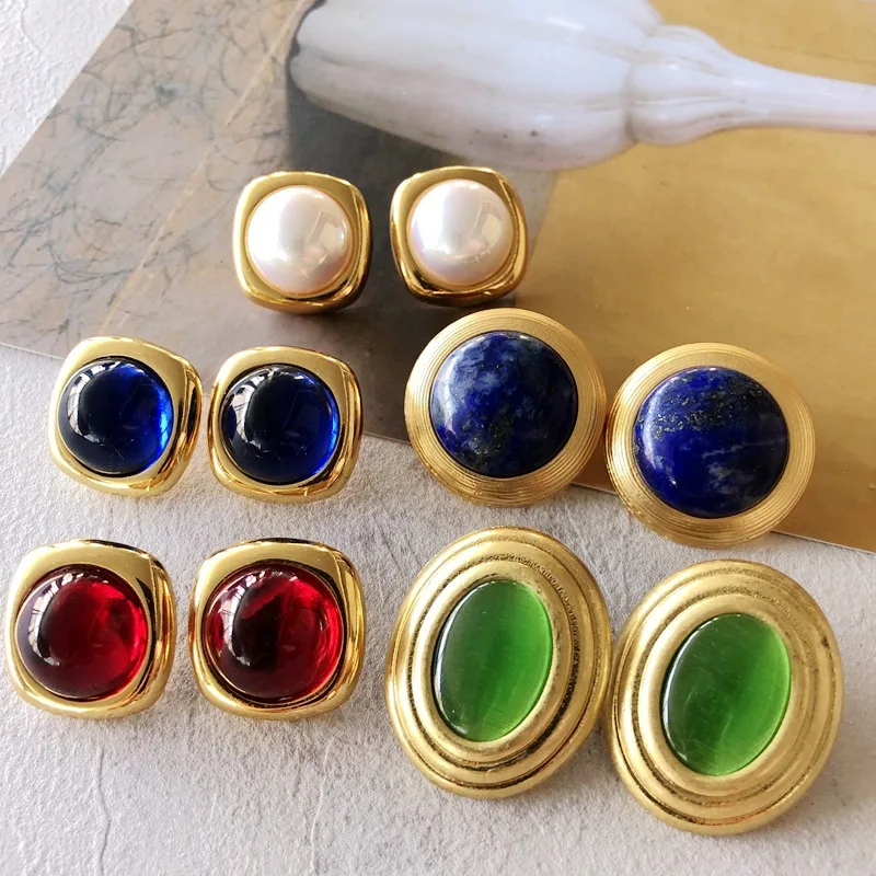 

Shell Pearl Stud Earring Ear Clips Without Hole Stones For Jewelry Accessories For Women Gift To Girlfriend New Arrival