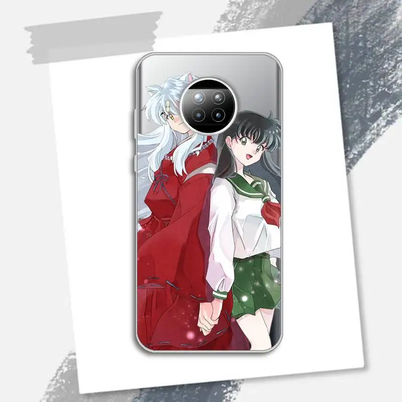 

Anime Inuyasha Sesshoumaru Higurashi Kagome Phone Case Transparent for Xiaomi Redmi note 10 t 8 9 pro lite 11