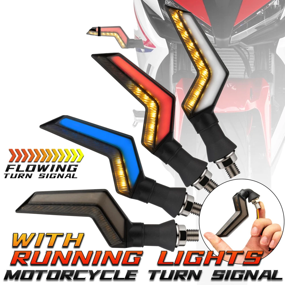

LED Motorcycle Turn Signal Light Wing Split with Daytime Running Lights Motorcycle Light For Honda Yamaha Accessories