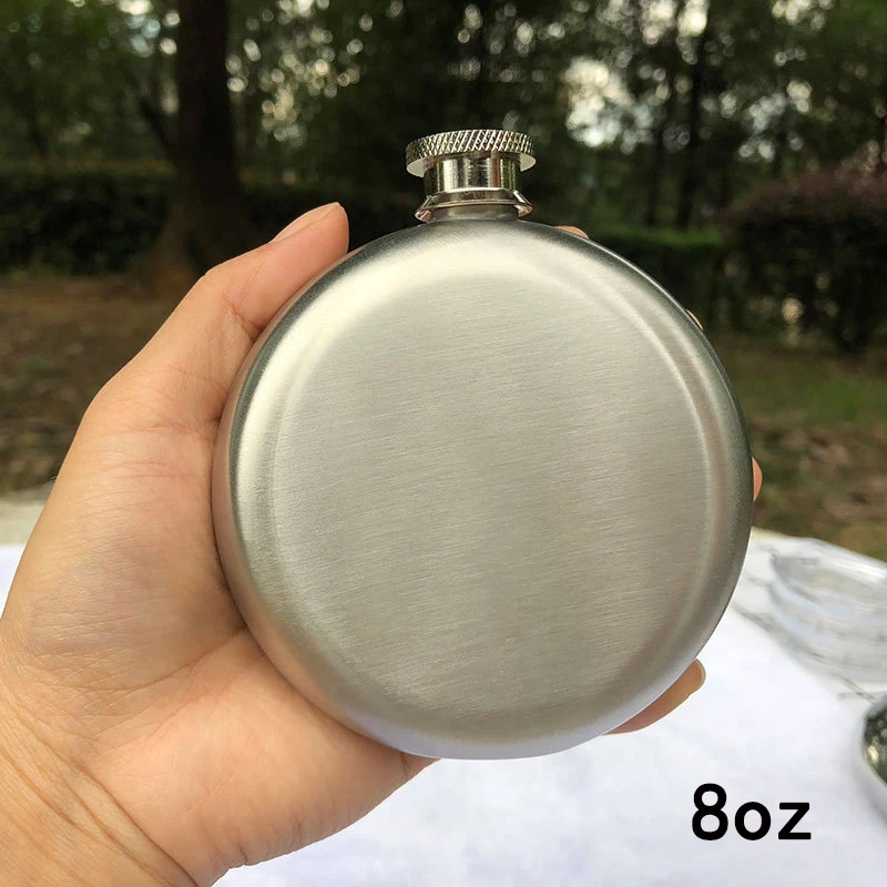 

3oz/5oz/8oz Round Hip Flask with Funnel Stainless Steel Pocket Flagon Whiskey Wine Alcohol Bottle Gift for Men and Women Outdoor