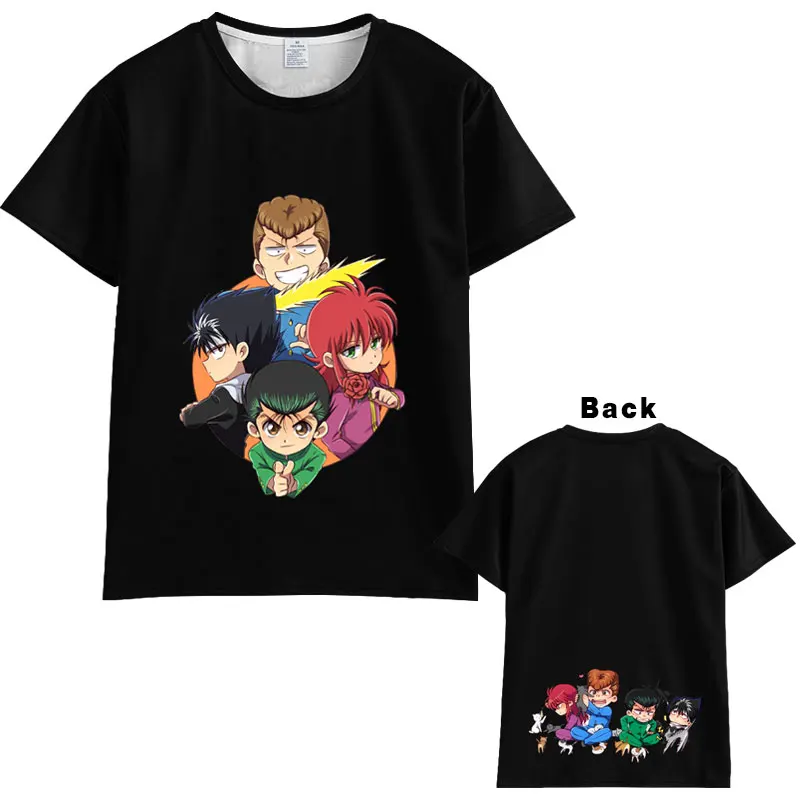 Японская аниме YuYu Hakusho футболка для мужчин и женщин с коротким рукавом летнее