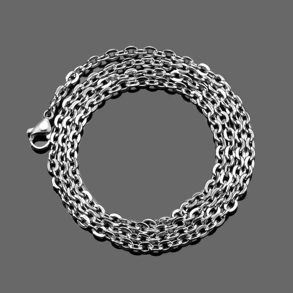 

3mm Men and Women Stainless Steel Necklace Chain for Punk Jewelry Making Findings DIY Necklace Chains Materials Handmade