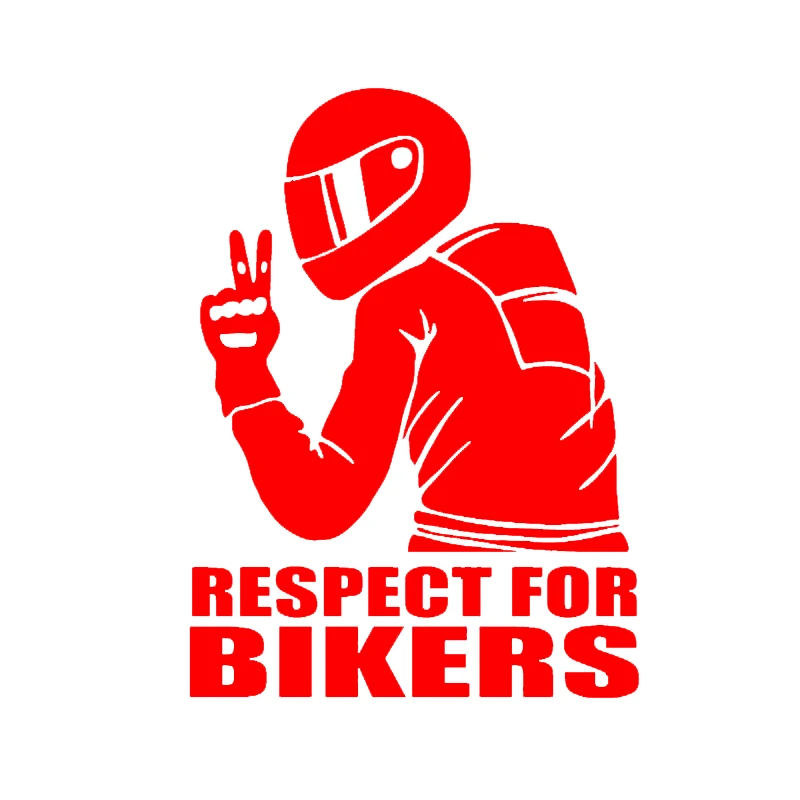 Reflective Red 14x19 см Автомобильная наклейка s Respect for Bikers наклейка на Авто Виниловая забавная 3D наклейка s и Переводные картинки для автомобиля мотоцикла украшение для укладки - Название цвета: Reflective Red