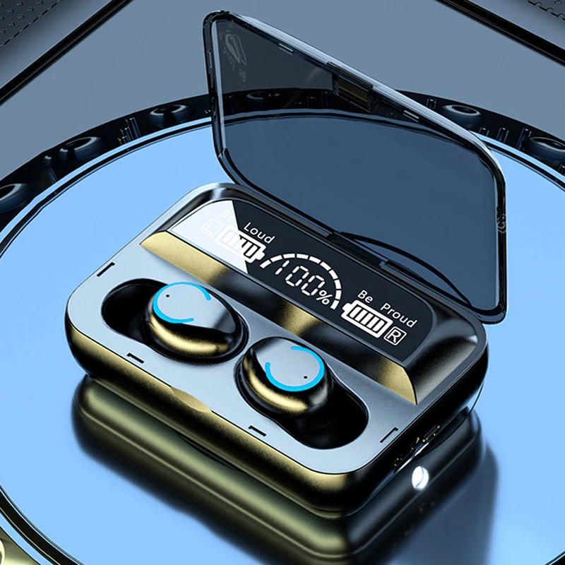 

Mini Wireless Earphone Set With Display Screen Bluetooth-compatible Headset Dual-in-Earbud Type Battery Display