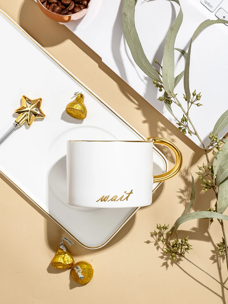 Креативная Крышка для кофейной чашки в скандинавском стиле чая белого и золотого