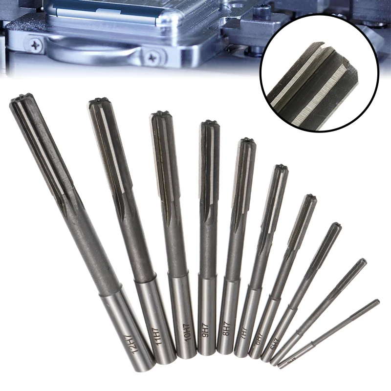 

10pcs HSS H7 Straight Shank Milling Reamers Set Mayitr Precision Chucking Machine Cutter Tool 3/4/5/6/7/8/9/10/11/12 mm