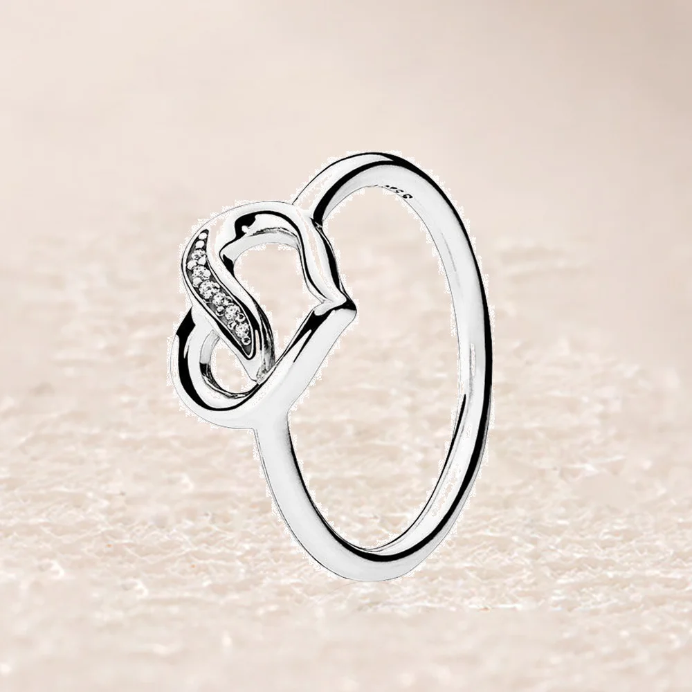 

191022CZ Ribbons Of Love Ring, Clear CZ