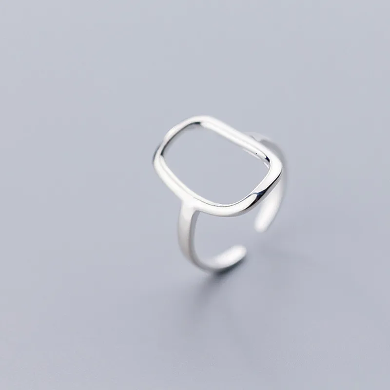 

Authentic 100% REAL.925 Sterling Silver Fine Jewelry Geometric Open Oval Ring GTLJ1458