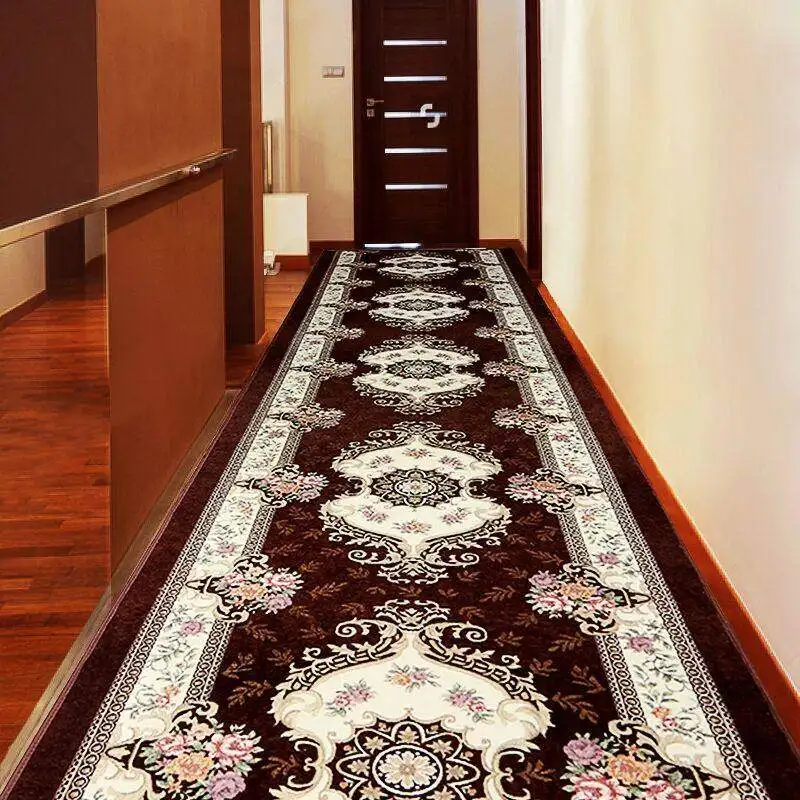 

Europe Corridor Carpets Hotel Long Aisle Rug Decorative Entrance/Hallway Doormat Anti-Slip Stair Carpet Wedding Floor Rugs