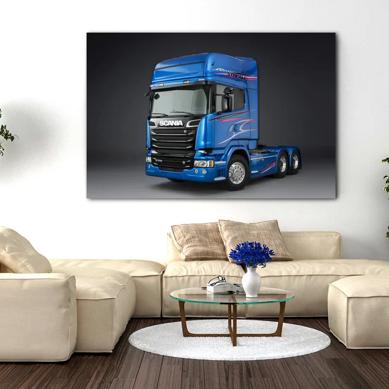 Картина в рамке сделай сам большой Риг Scanias R730 грузовик синий автомобиль плакаты