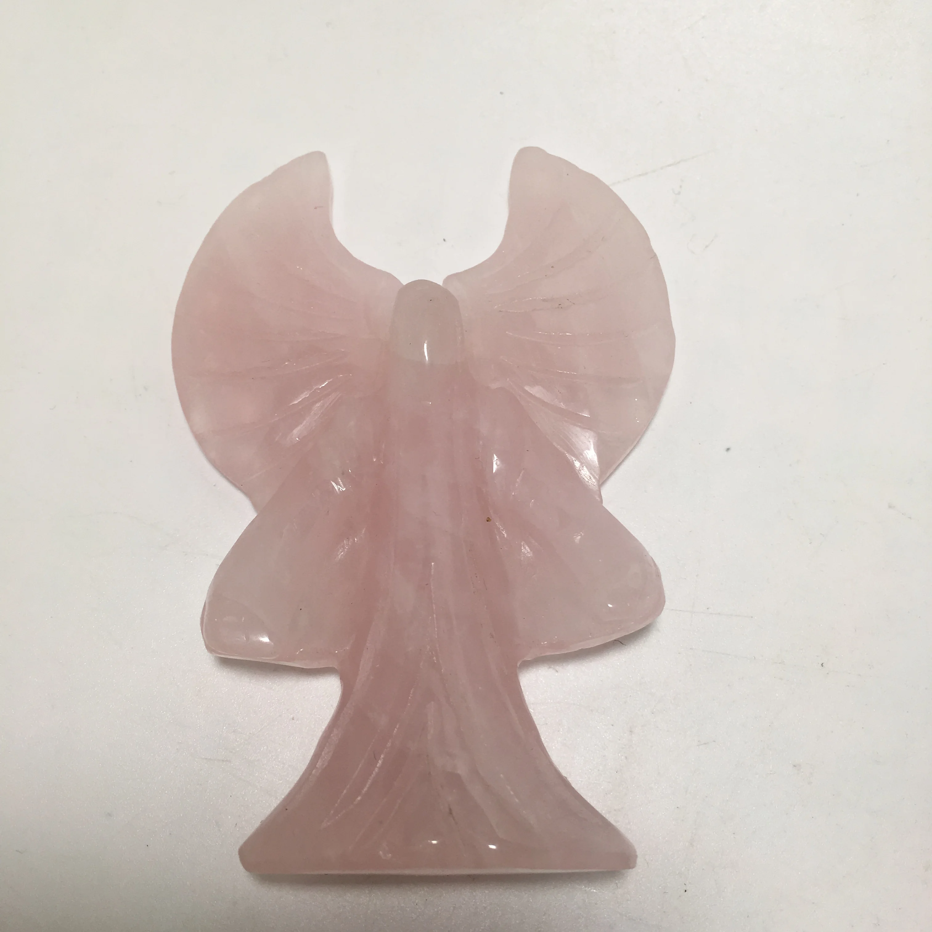 Z высококачественный натуральный розовый кварц Темный ангел в форме камня ручная