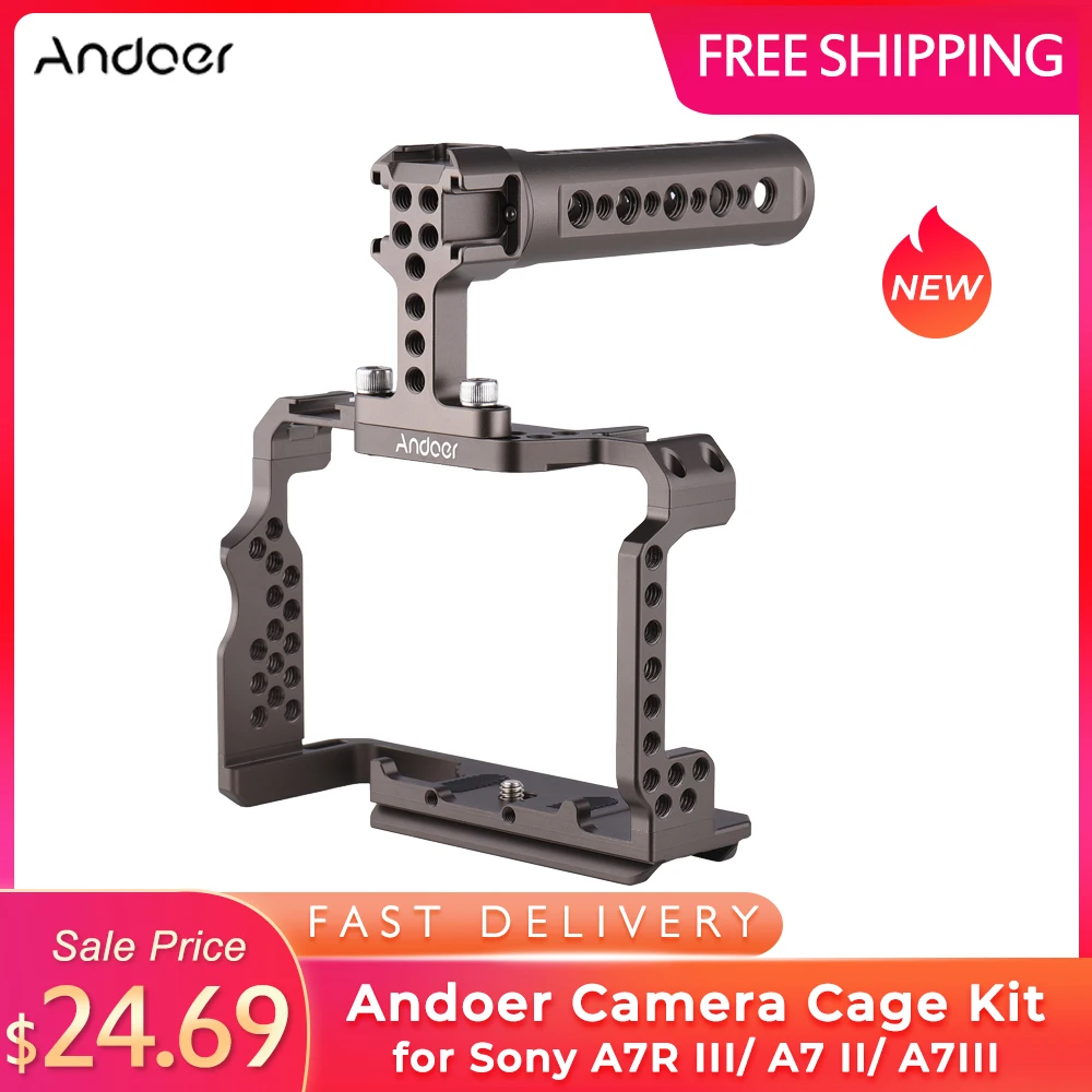 Andoer алюминиевого сплава Камера реечная оснастка корзины с киносъемок функцией