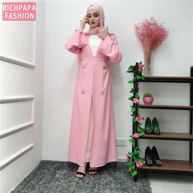 Рамадан кафтан открытая абайя кимоно мусульманское хиджаб платье Jilbab Caftan