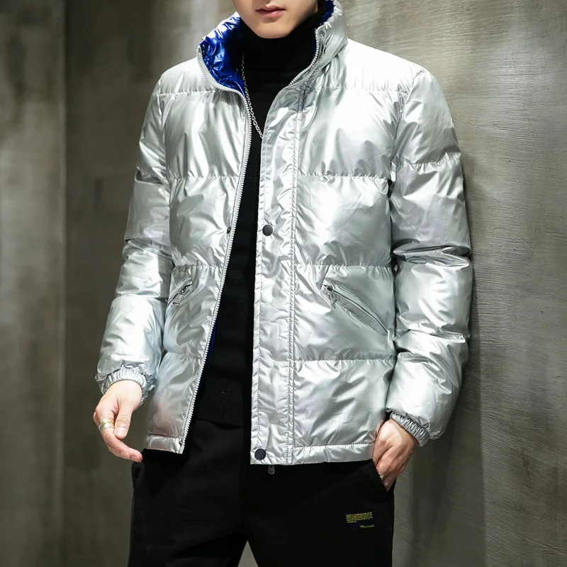 Winter Men's Jacket Casual Warm Thick Coat Fashionable Hooded Parkas Men's Clothing Loose Windproof  waterproof Shiny Jacket