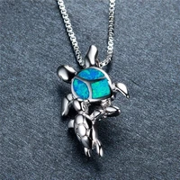 new wild mother and baby turtle zircon engagement necklace ladies necklace fashion creative animal zircon pendant necklace
