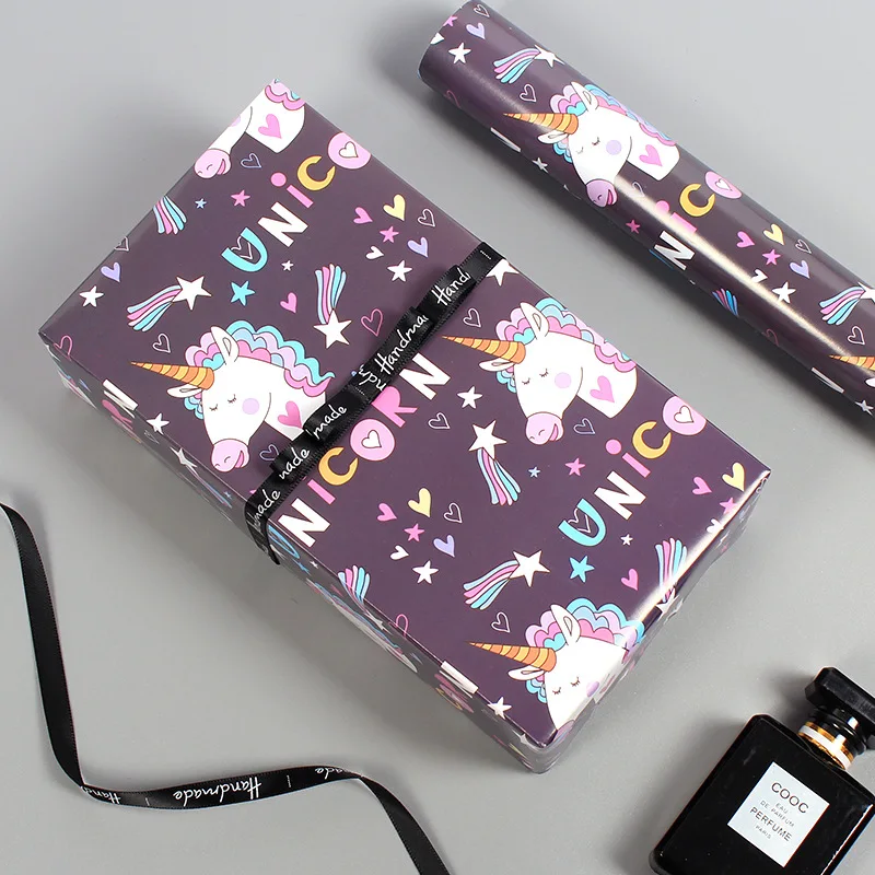 Упаковочная бумага для подарков красочная Свадебная упаковочная с фламинго